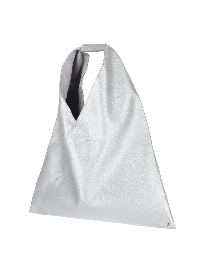 Mm6 By Maison Margiela Structured Silver Bag With Minimalistic Design