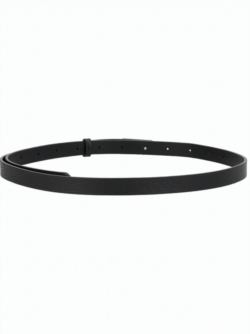 Mm6 By Maison Margiela Textured Calf Leather Belt With Rectangular Buckle And Numeric Detailing