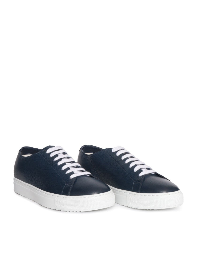 Doucal's Textured Blue Calfskin Sneakers