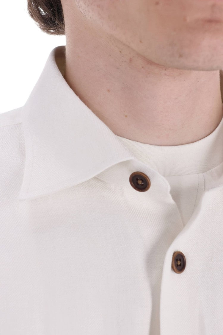 Borriello White Nigel Pure Linen Overshirt Jacket