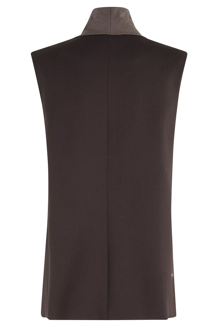 Alysi Structured Sleeveless Vest With Removable Scarf