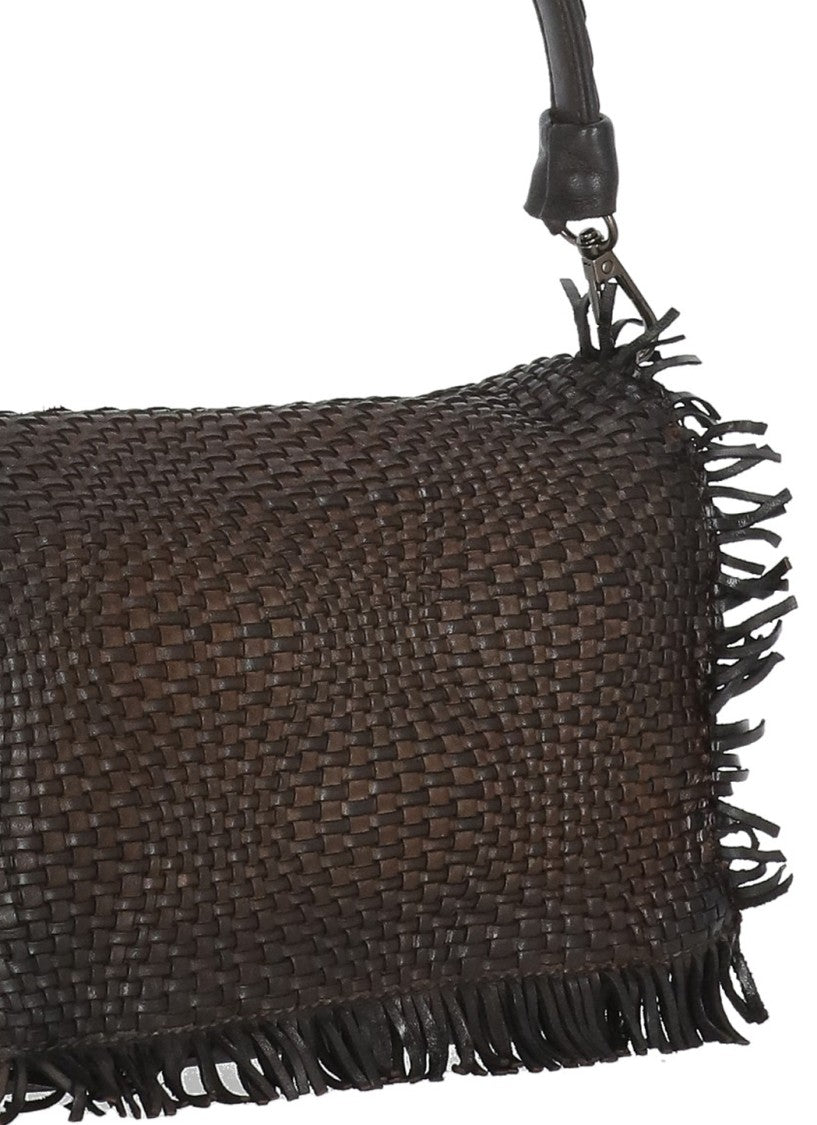Reptile's House Braided Shoulder Bag With Fringed Accents