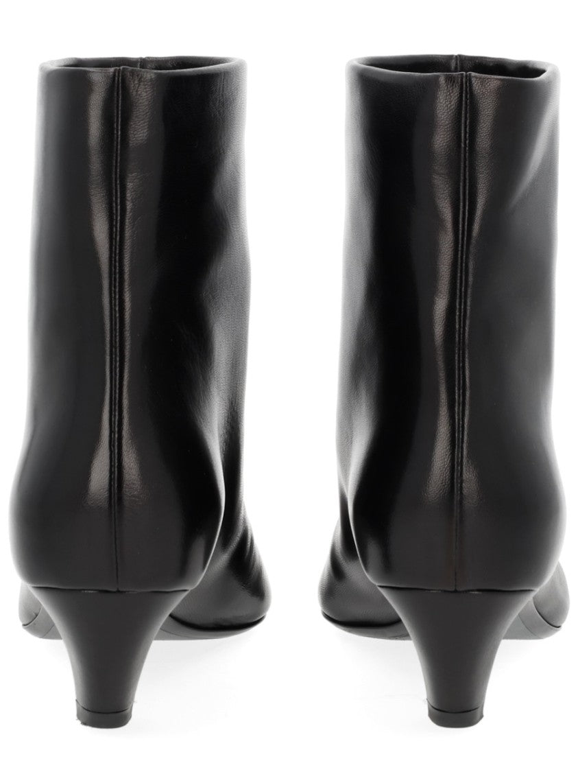 Khaite Arizona Pointed Toe Leather Ankle Boots