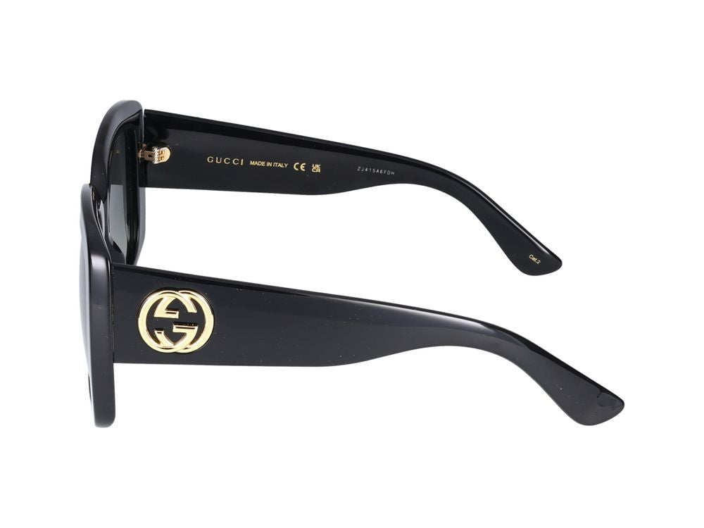 Gucci Black Oversized Acetate Square Frame Sunglasses