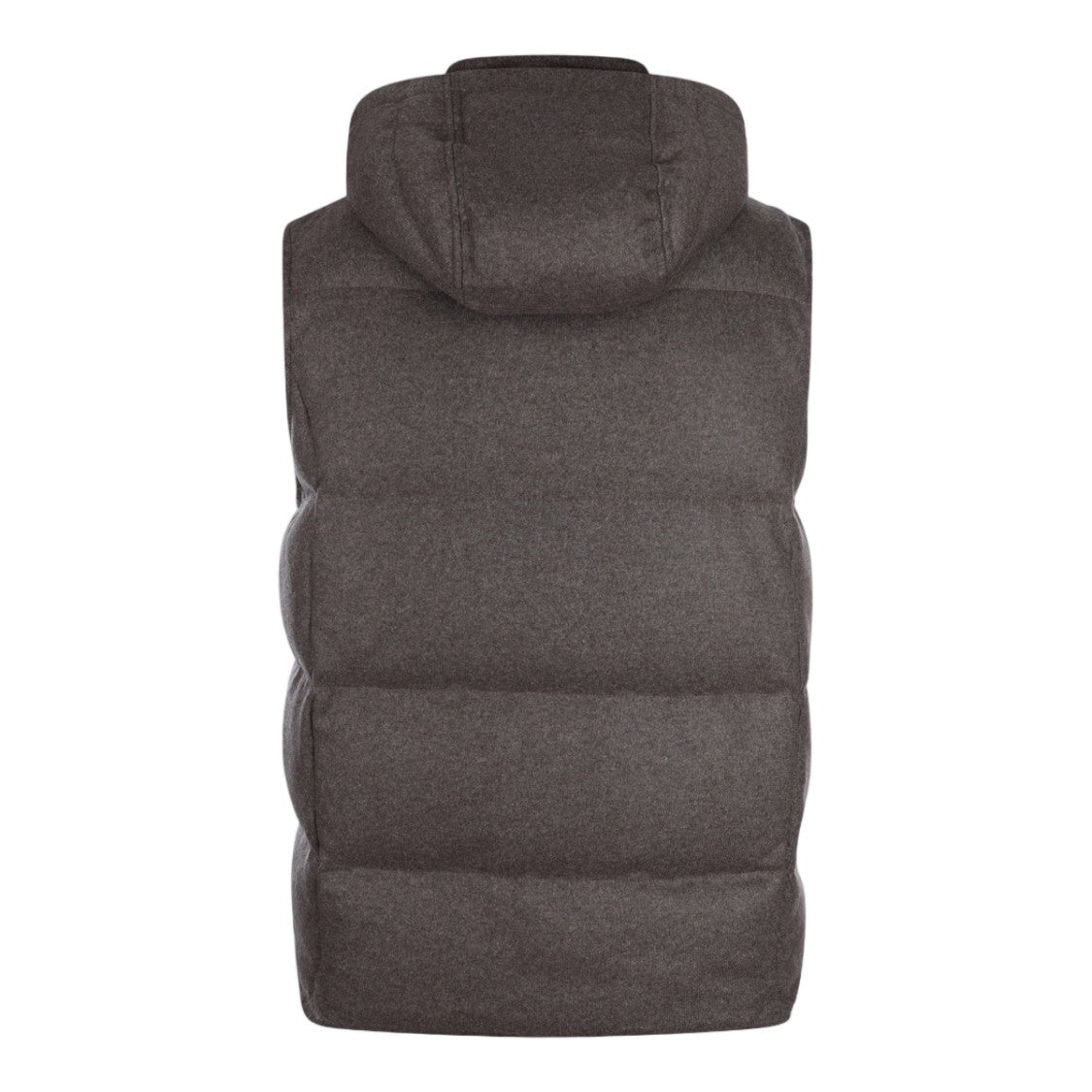 Eleventy Sleeveless Padded Vest With Detachable Hood And Textured Design