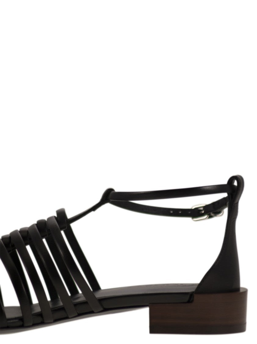 Tod's Crisscross Calfskin Leather Sandal With Ankle Strap