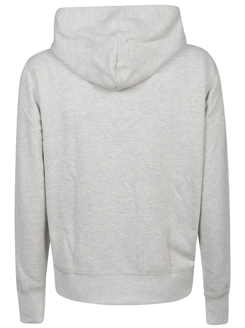 Polo Ralph Lauren Light Grey Full Zip Hooded Cotton-Blend Sweatshirt