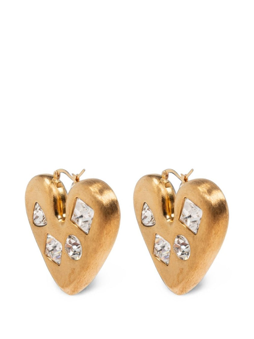 Jacquemus Sculptural Heart-Shaped Earrings With Matte Gold Finish
