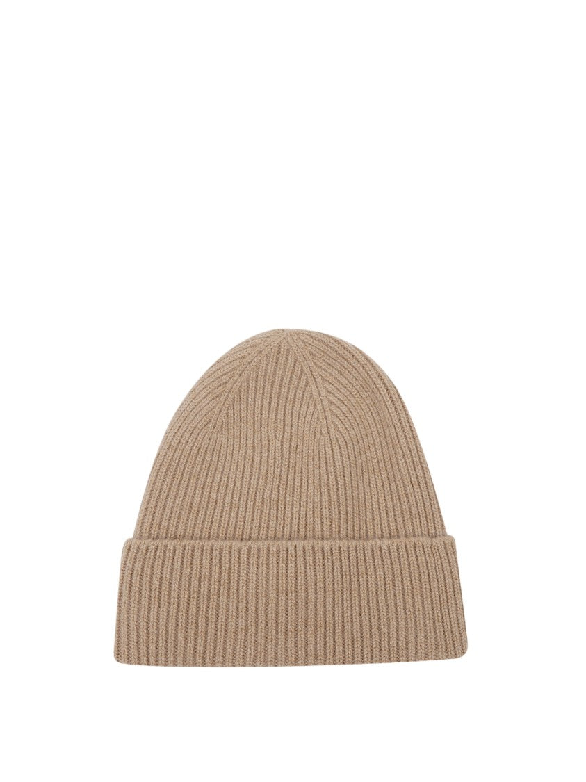 Gucci Ribbed Knit Wool Hat With Embossed Logo