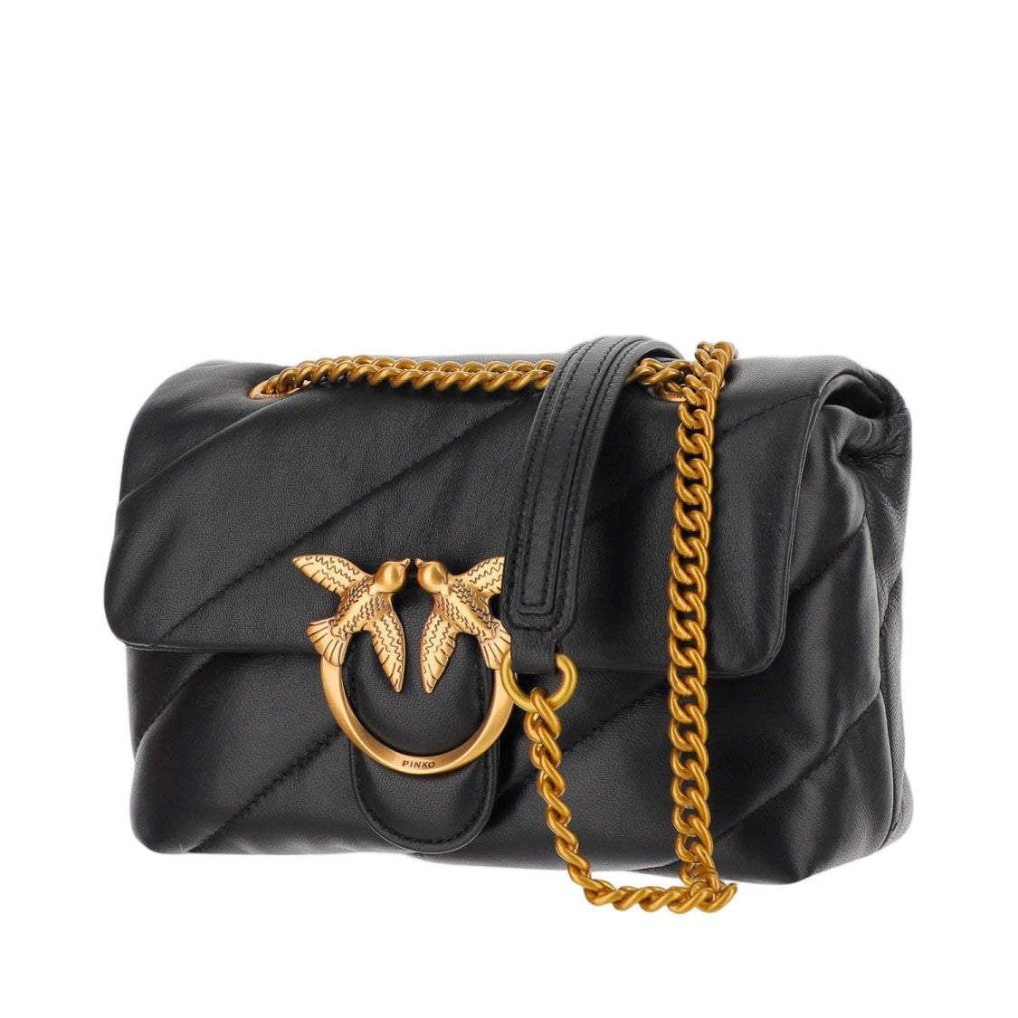Pinko Quilted Nappa Leather Love Mini Puff Shoulder Bag