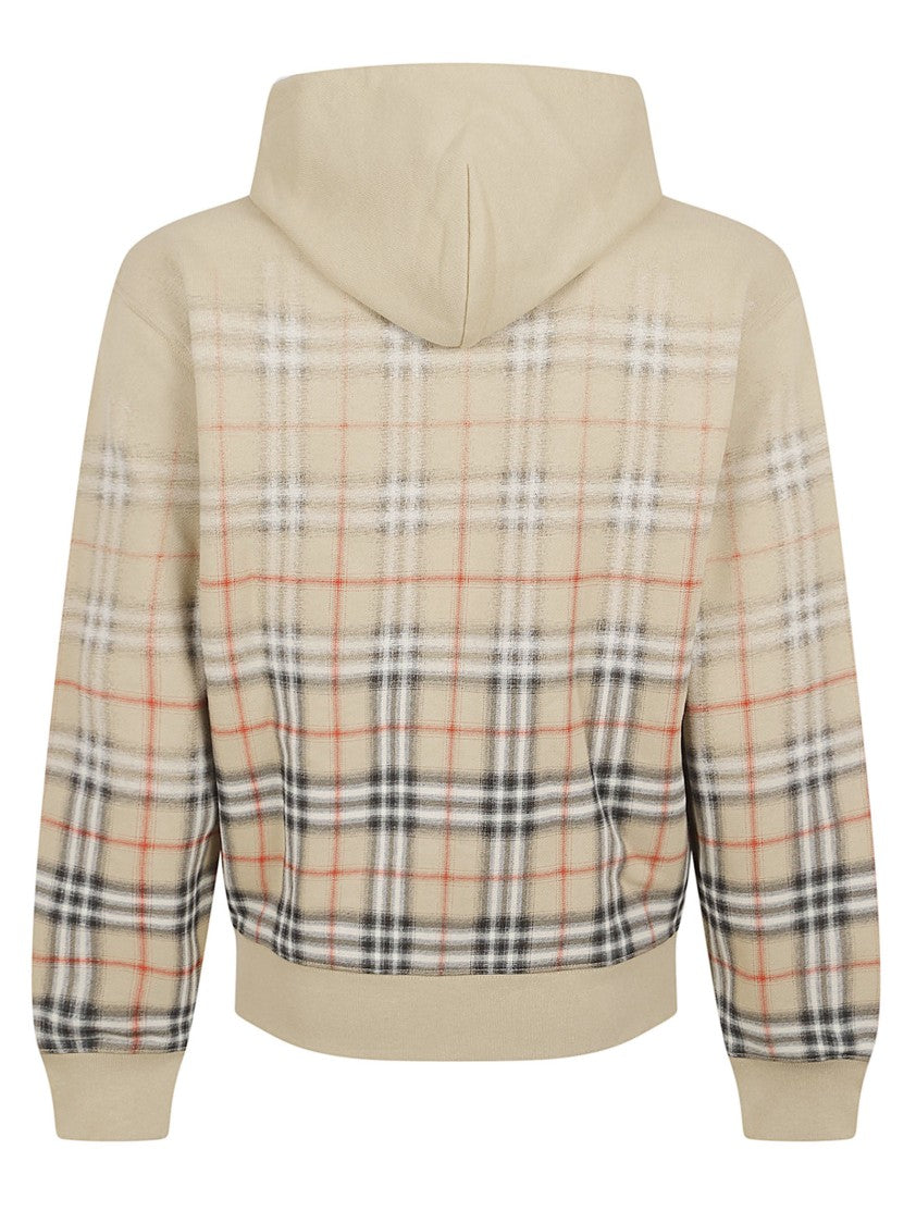 Burberry Gradient Check Cotton Hooded Sweatshirt