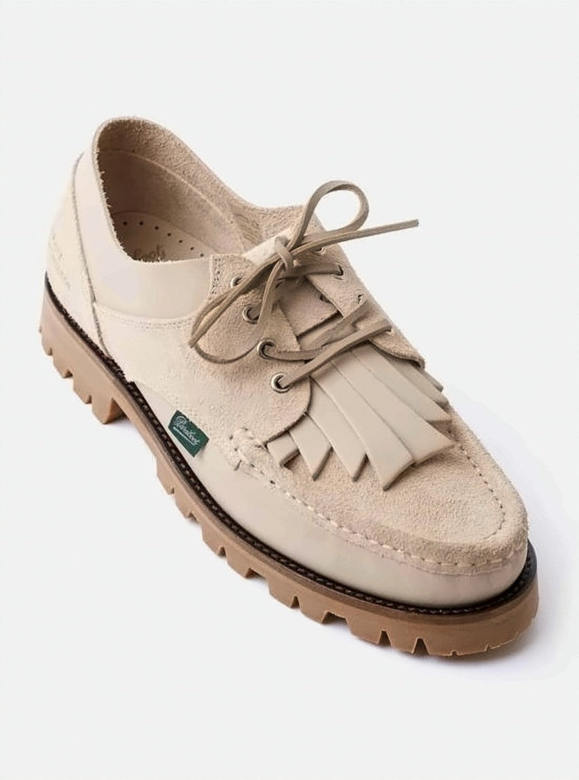Paraboot Leather Lace-Up Shoes With Moccasin Toe And Rubber Sole