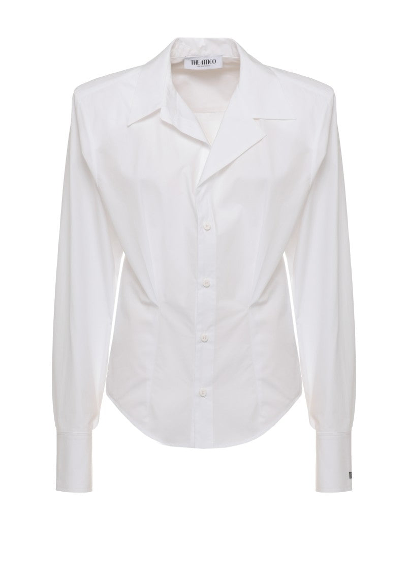 The Attico White Removable Pad Cotton Shirt