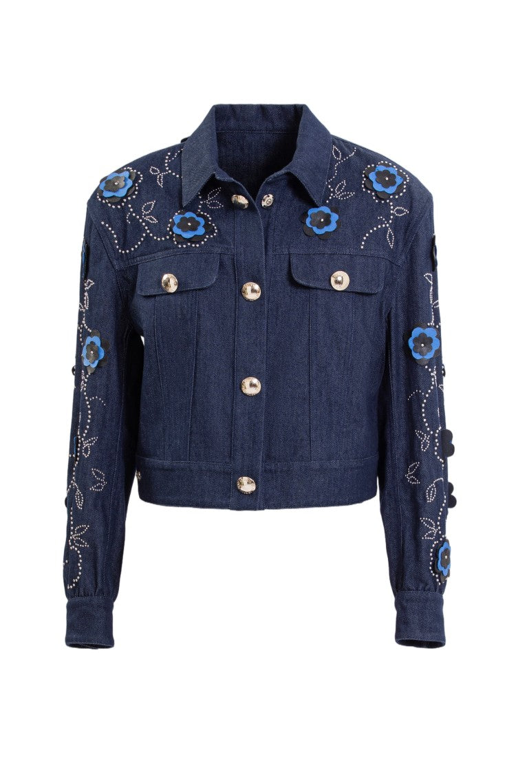 Saiid Kobeisy Denim Jacket And Ruffled Dress