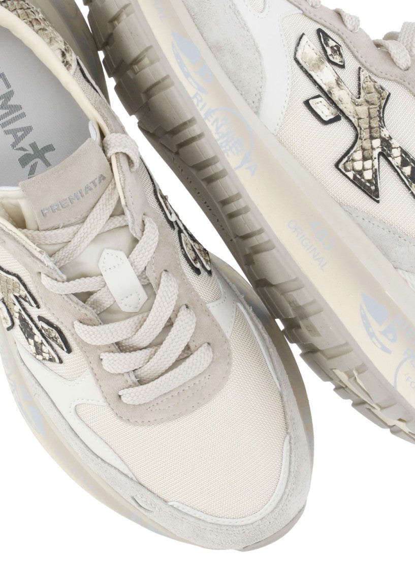 Premiata Ivory Lauryn 8133 Snake Sneakers