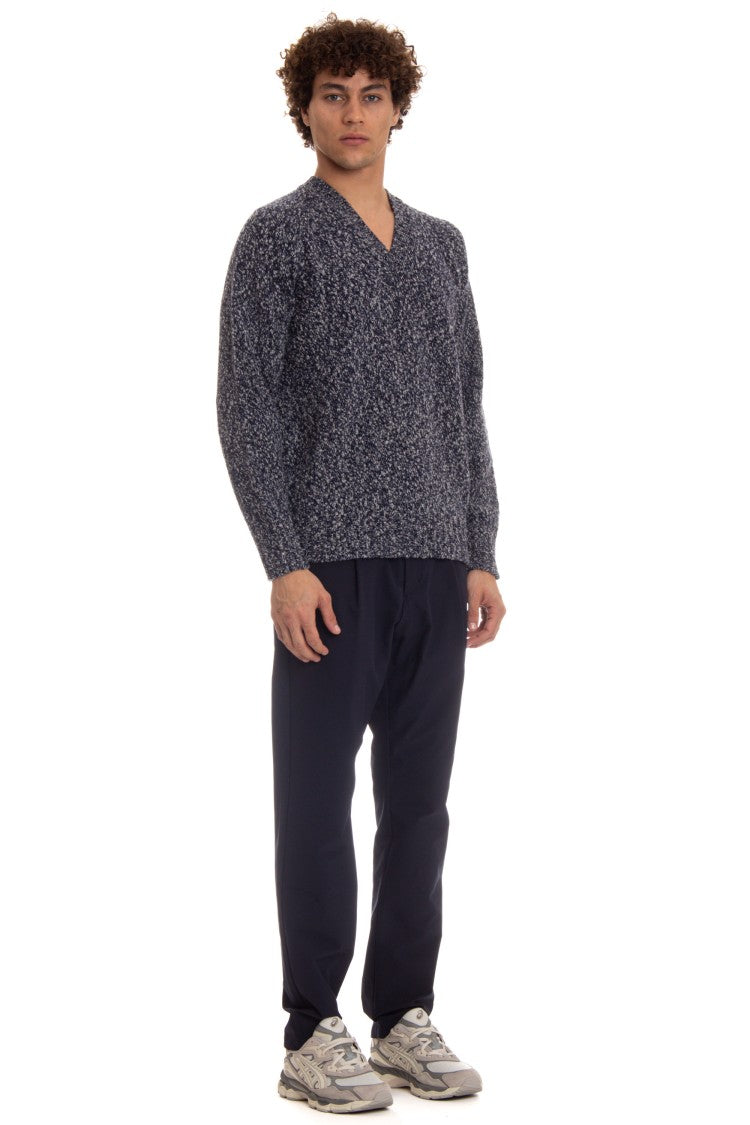 Drumohr V-Neck Wool Mouliné Sweater