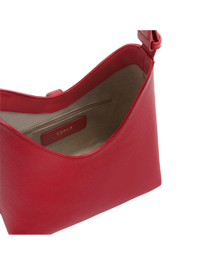 Furla Red Leather Hobo Goccia S Bag
