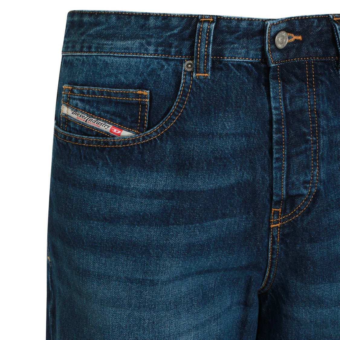 Diesel Straight-Leg Dark Blue Cotton Denim Jeans