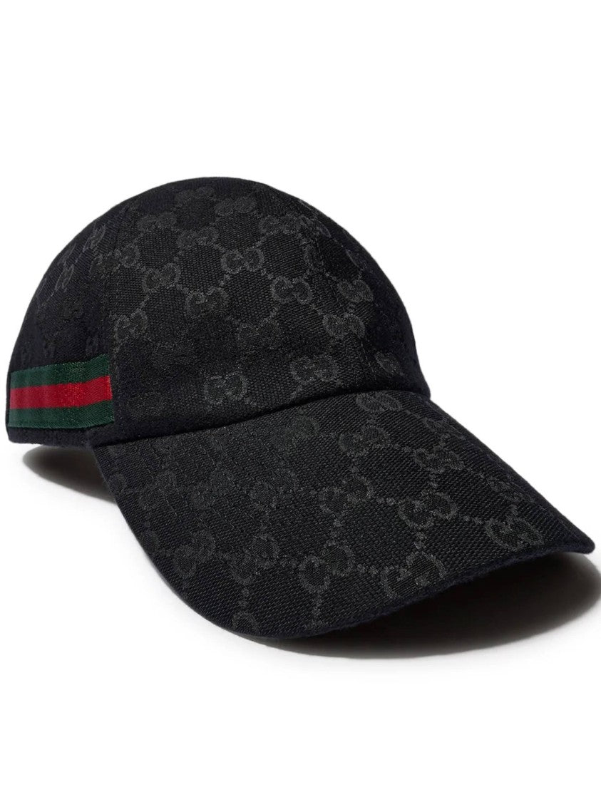 Gucci Black Hat Monogram Baseball Cap