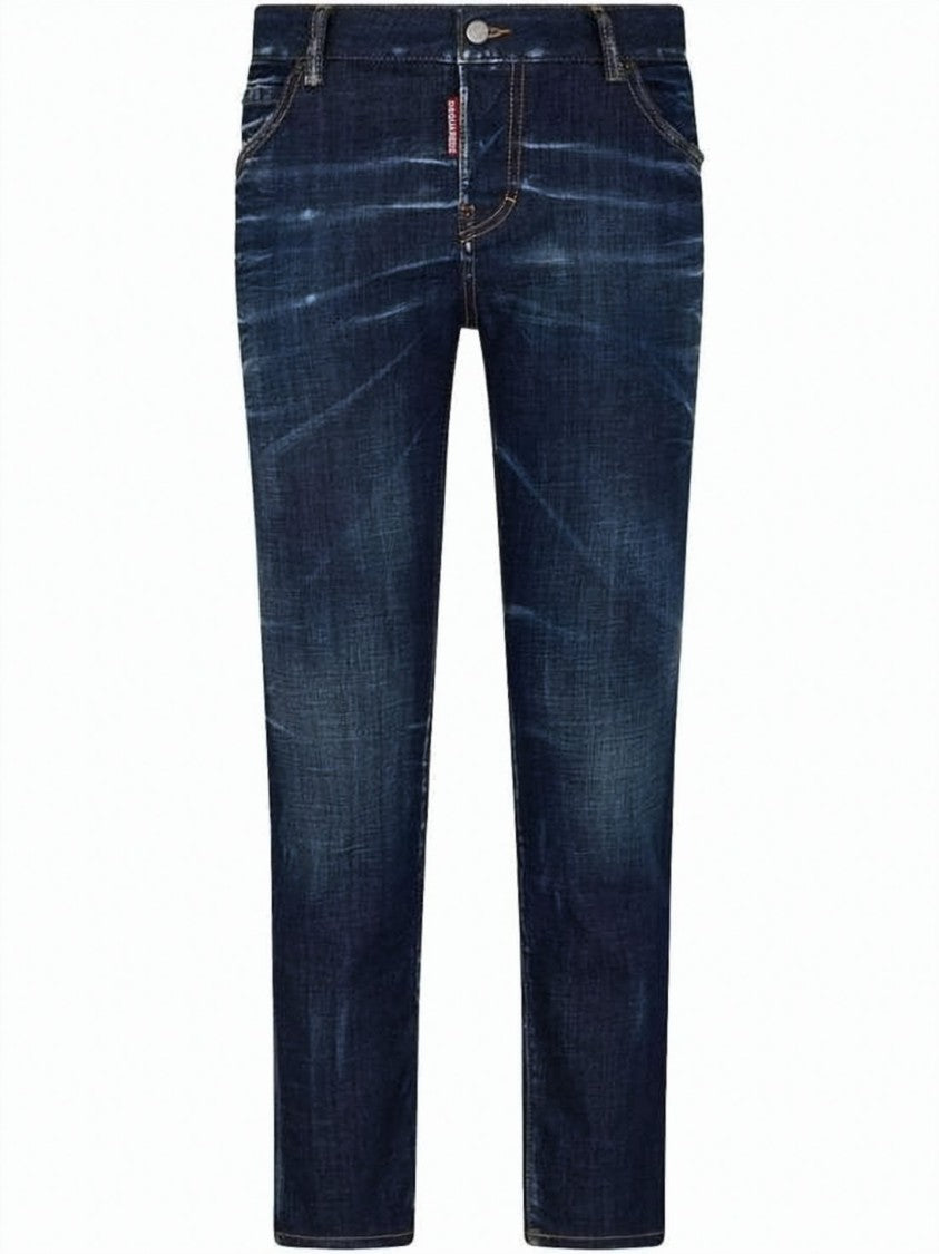 Dsquared2 Slim Fit Denim Pants With Dark Indigo Wash