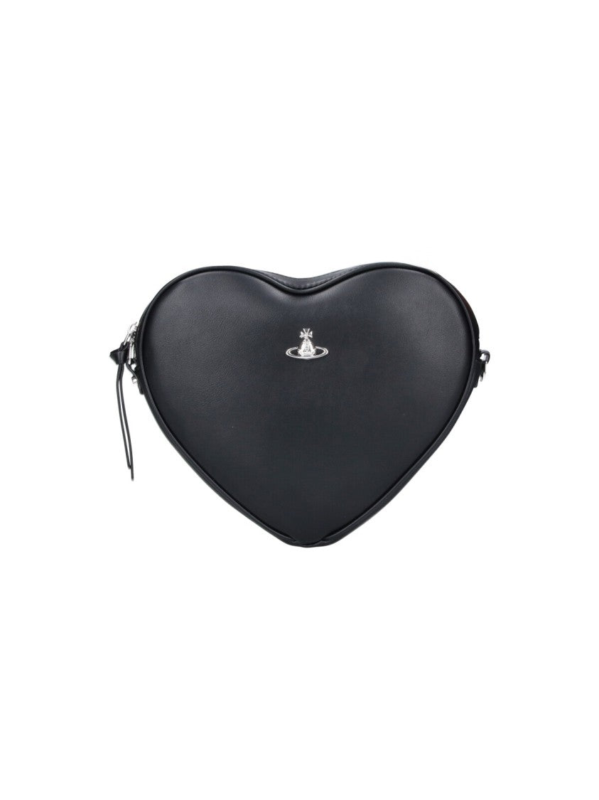 Vivienne Westwood Alexa Heart Orb Black Shoulder Bag