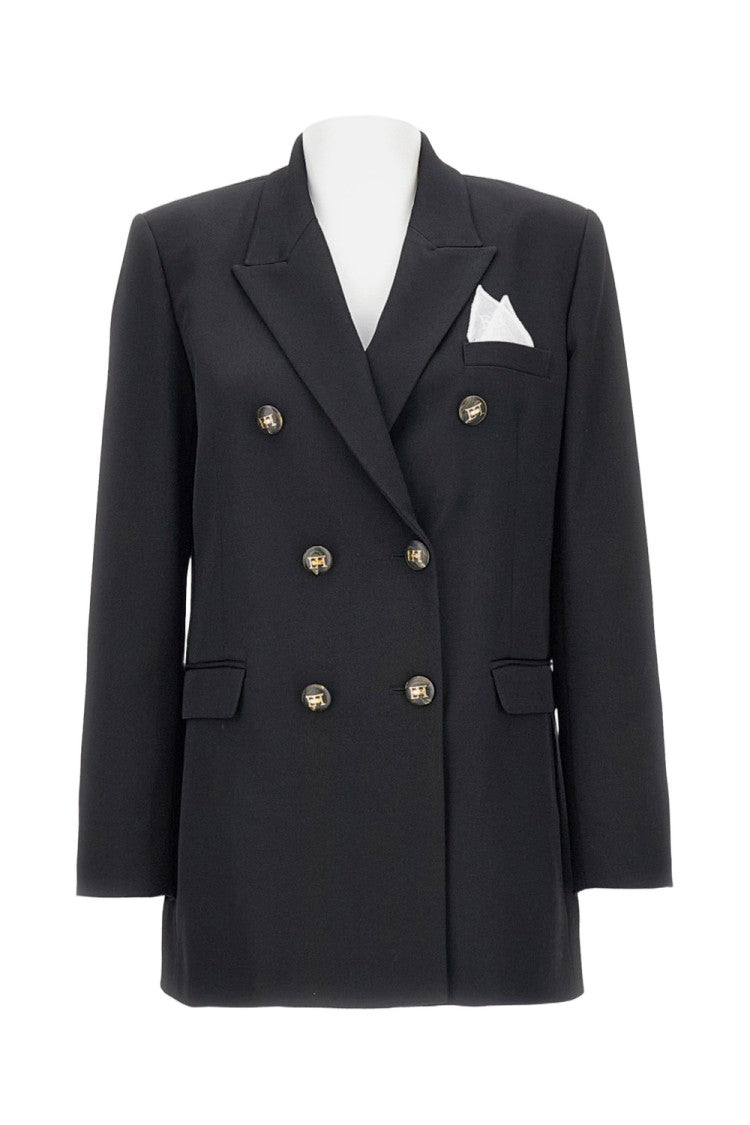 Elisabetta Franchi Double-Breasted Striped Blazer With Classic Lapel