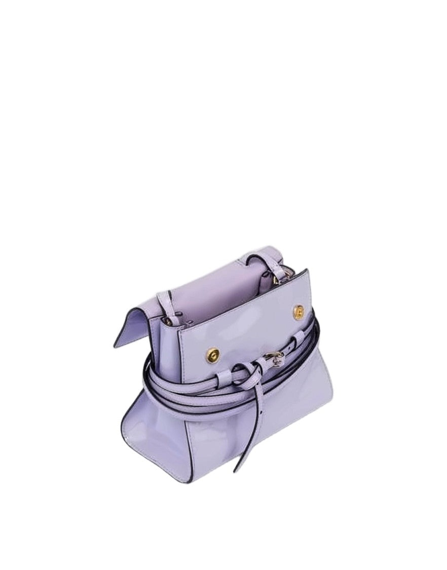 Moschino Structured Glossy Purple Moschino Tote Bag