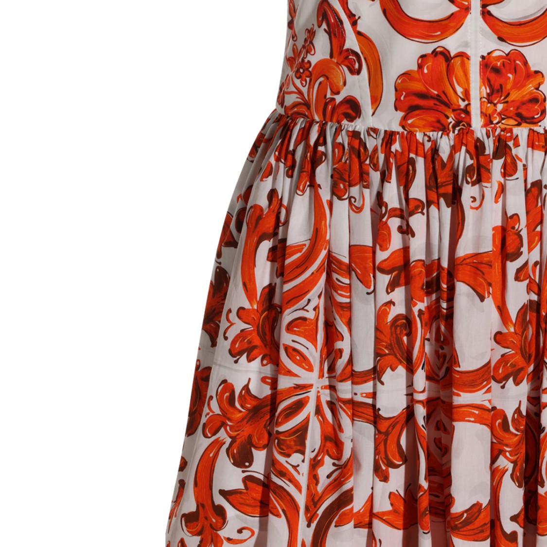Dolce & Gabbana Fitted Midi Dress With Sweetheart Neckline And Baroque Floral Pattern