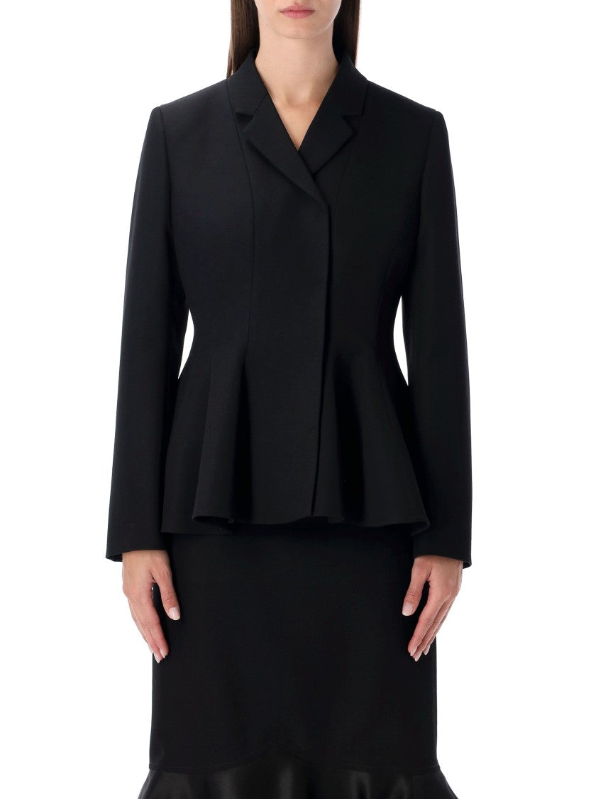 Fendi Black Wool Tailored Peplum Jacket