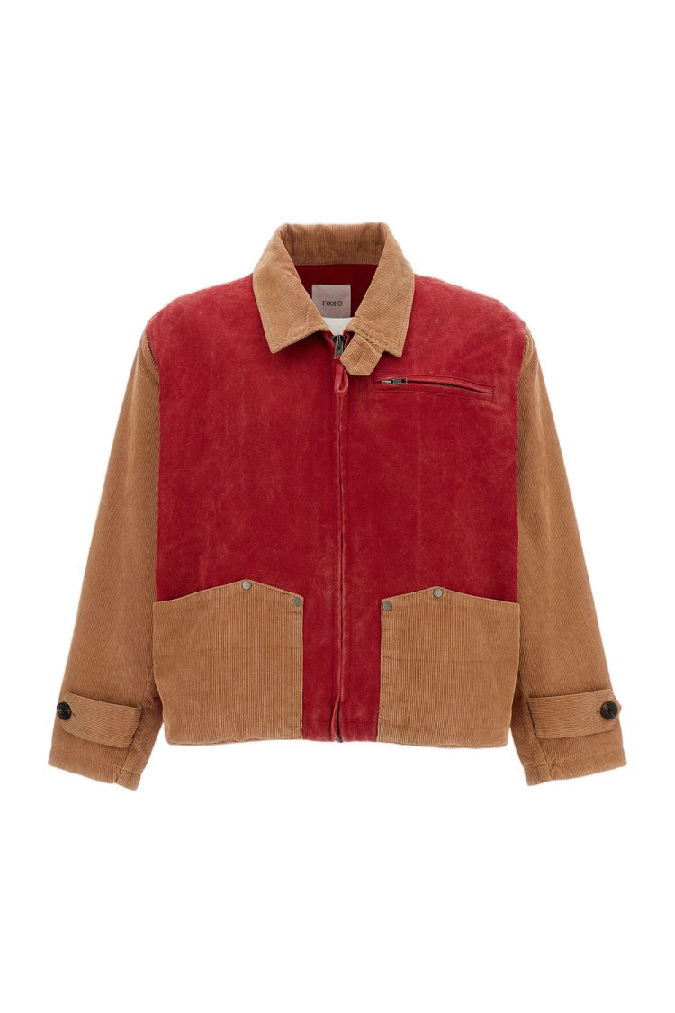 Found Trucker-Style Red Canvas Field Jacket