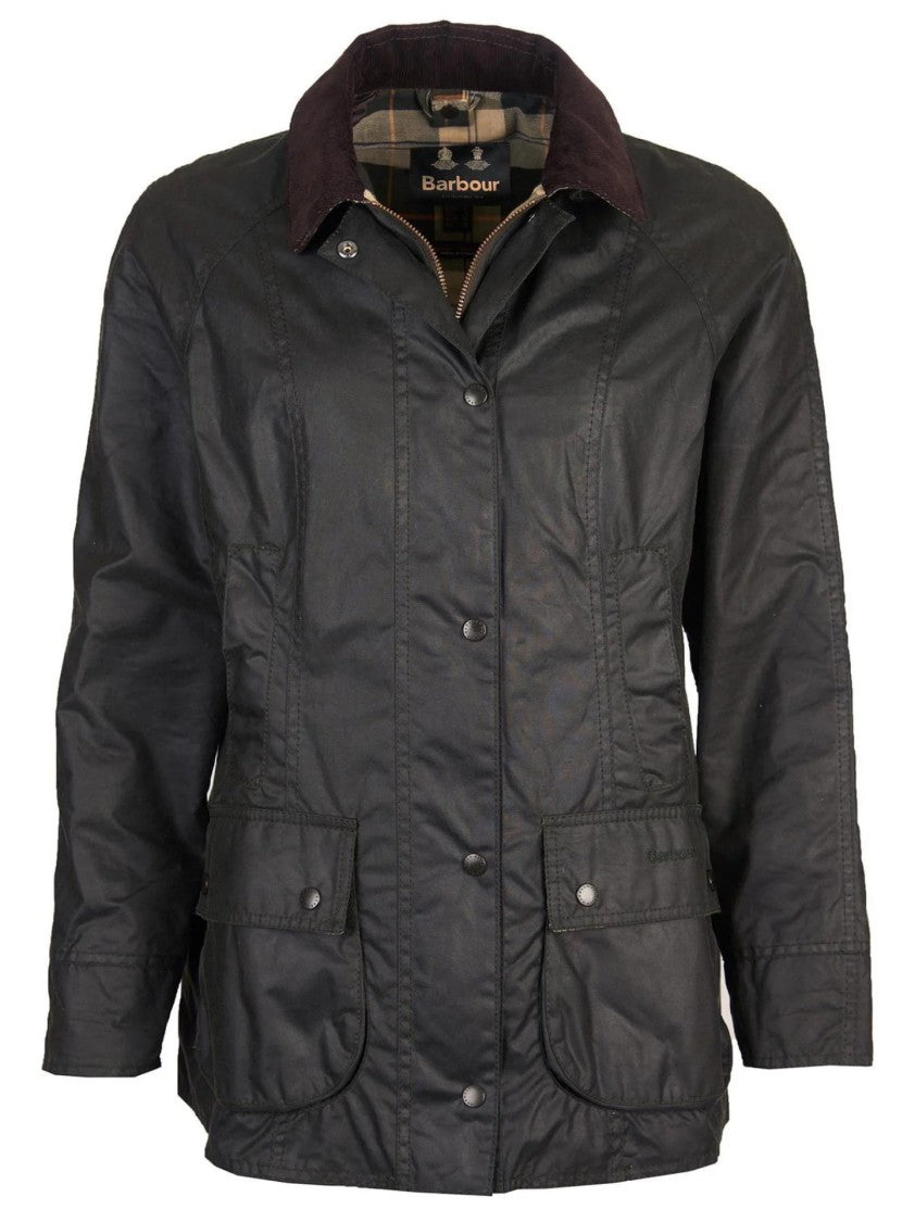 Barbour Classic Button-Up Coat With Corduroy Collar