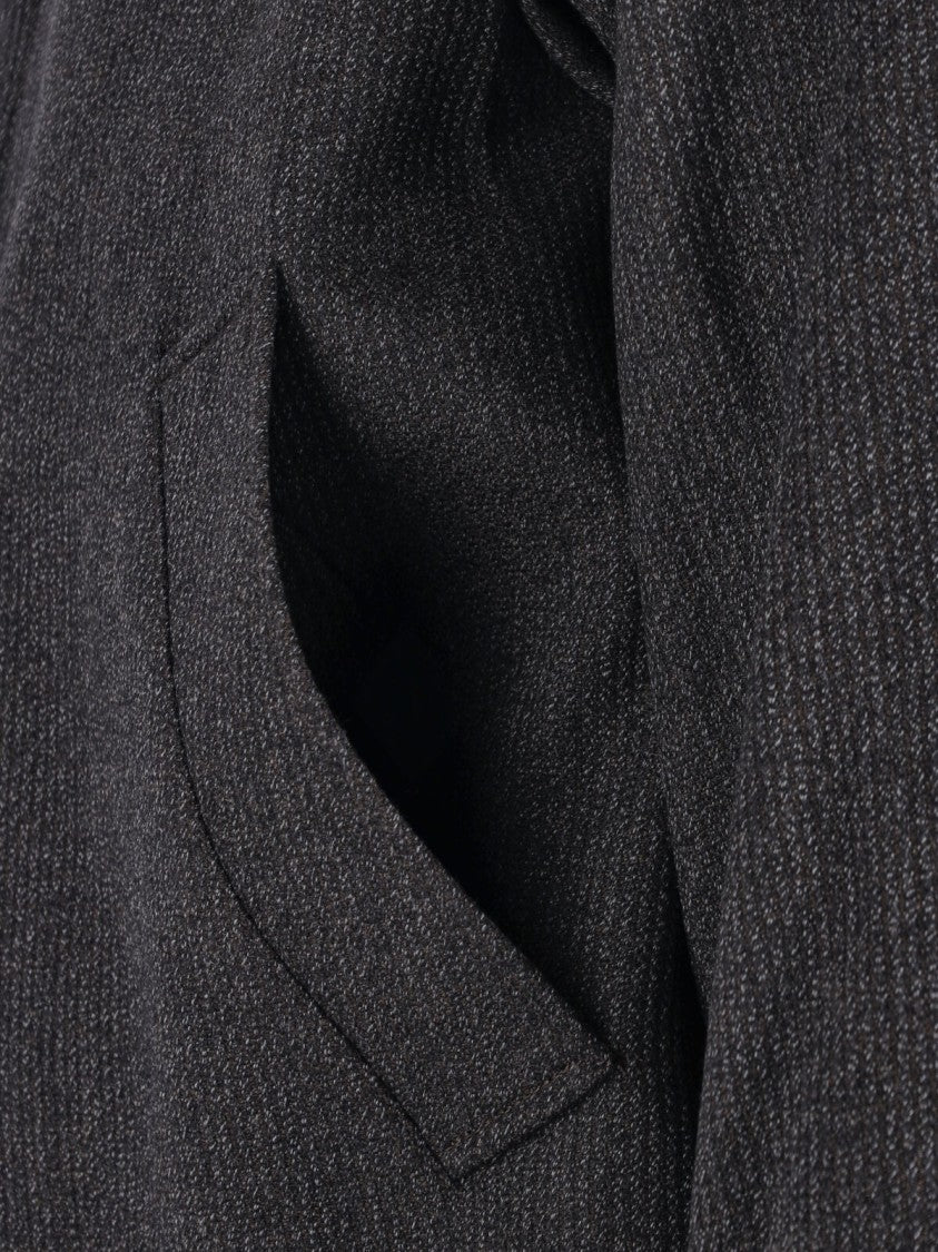 Mfpen Structured Brown Jacket With Front Zipper