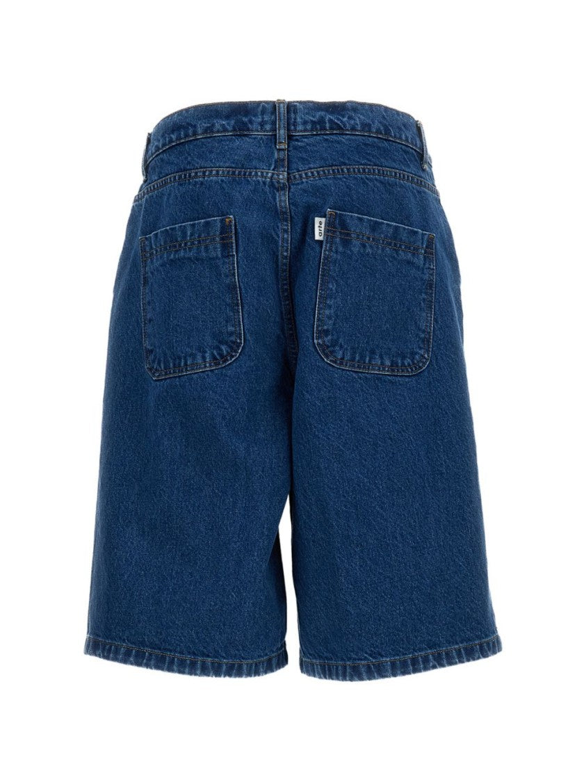 Arte Relaxed Fit Blue Denim Shorts With Button Fastening And Pocket Details