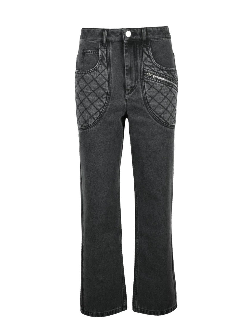 Isabel Marant Black Cotton Straight Jeans