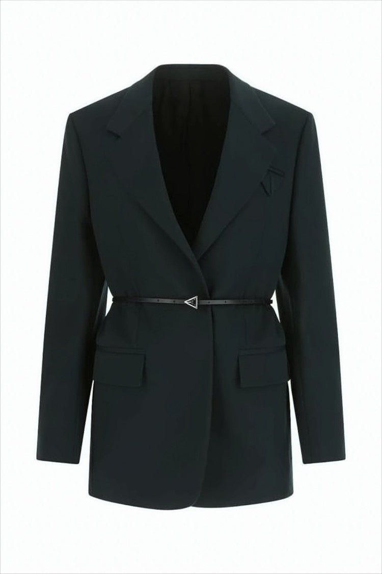 Bottega Veneta Tailored Black Suit Jacket With Deep V-Neckline