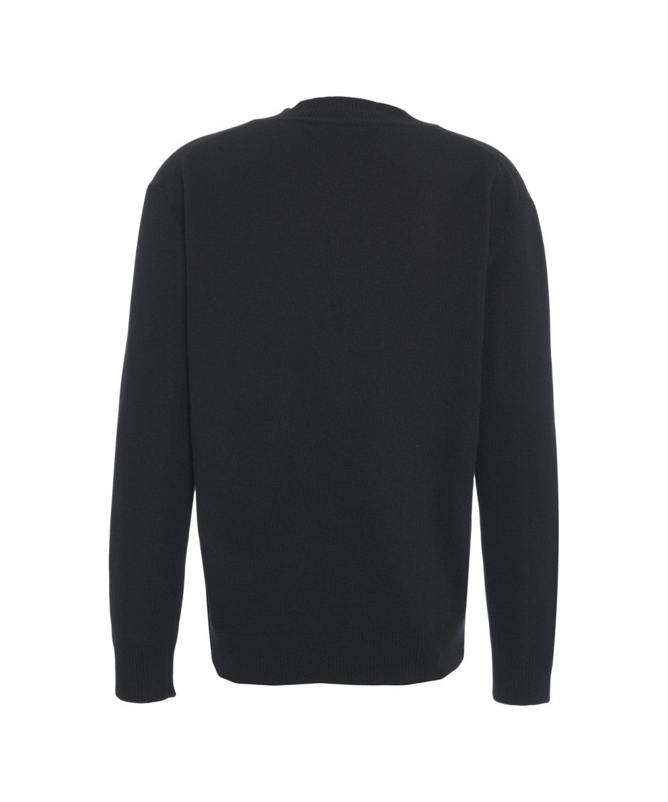 Grifoni V-Neck Knit Sweater In Smooth Cotton