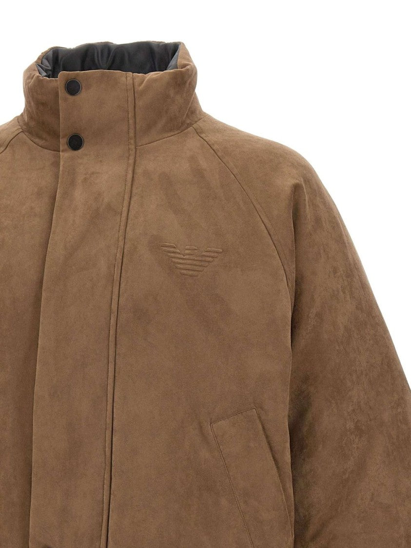 Emporio Armani Reversible Camel Suede Bomber Jacket