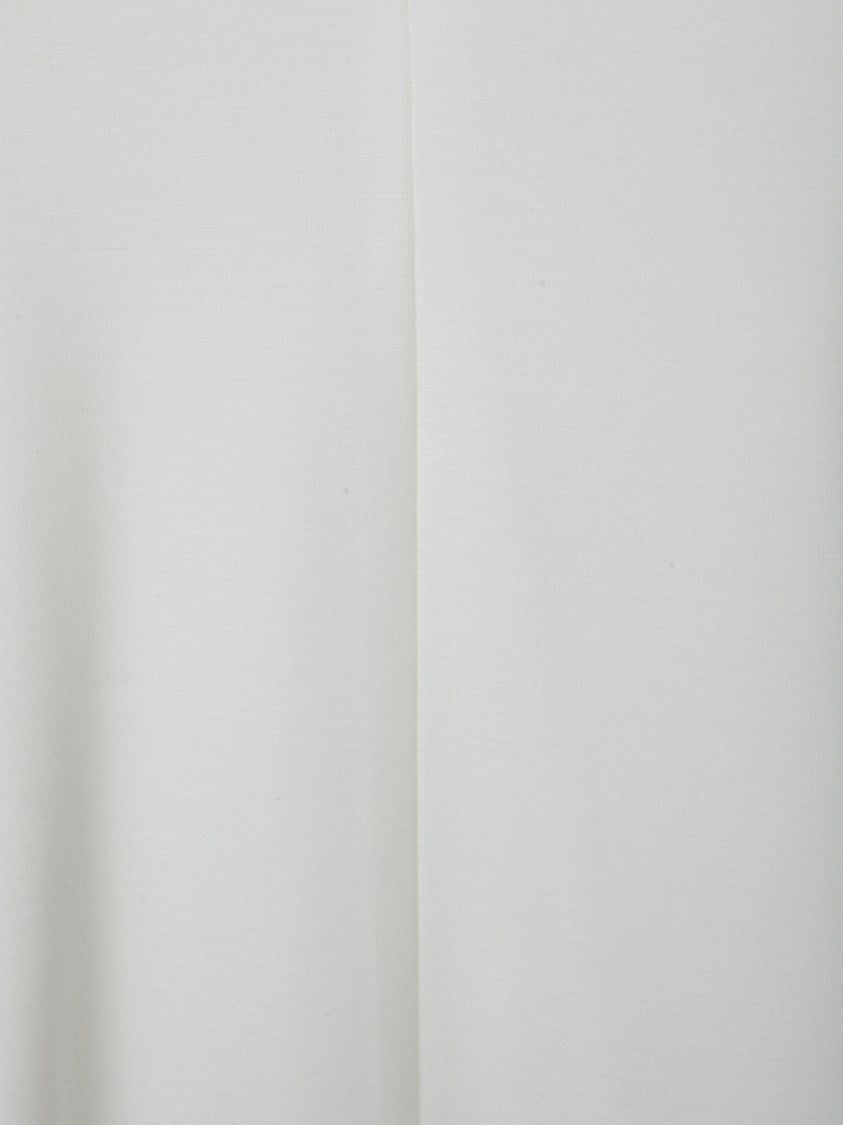 Blanca Vita White Jersey Blouse With Deep V-Neck