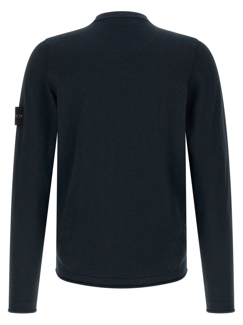 Stone Island Crew Neck Black Knit Sweater