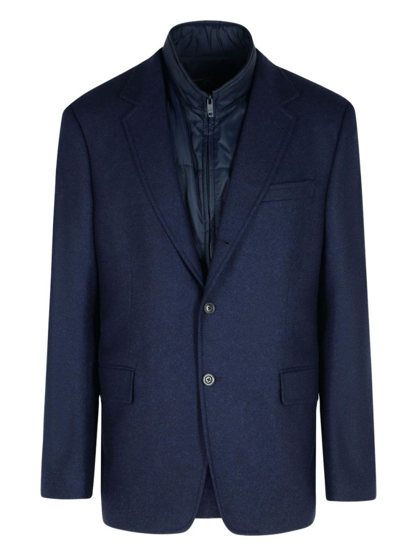 Fay Textured Navy Blue Blazer