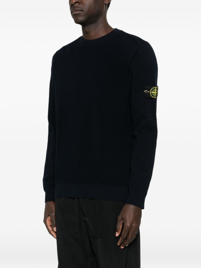 Stone Island Classic Crewneck Sweater With Ribbed Details