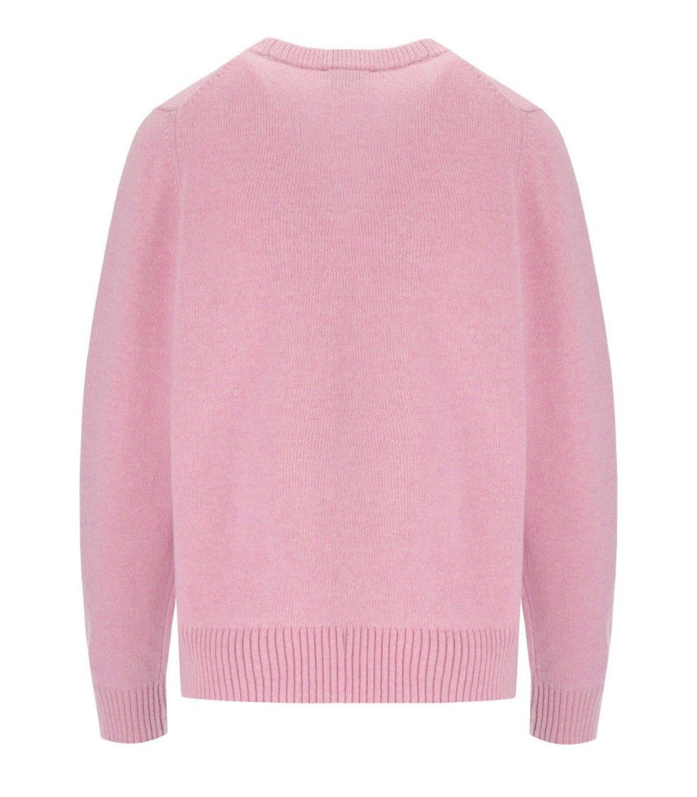 Ganni Poodle Pink Crewneck Jumper