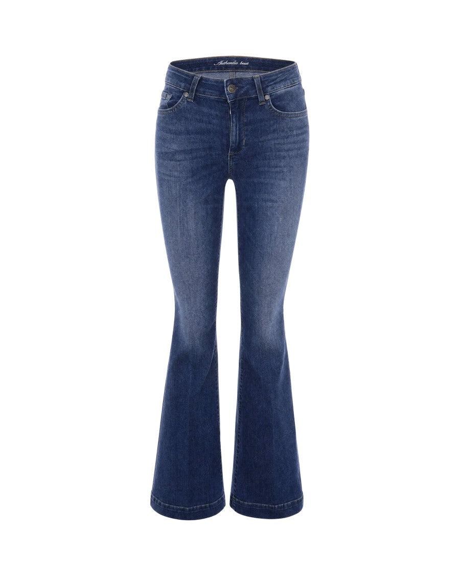 Liu Jo Mid-Rise Bootcut Jeans With Five Pockets And Subtle Fading