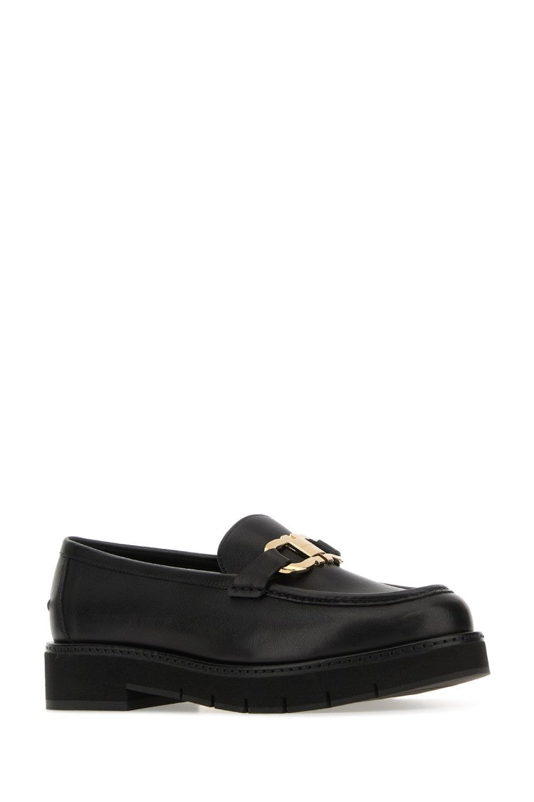 Salvatore Ferragamo Polished Black Calf Leather Shoes