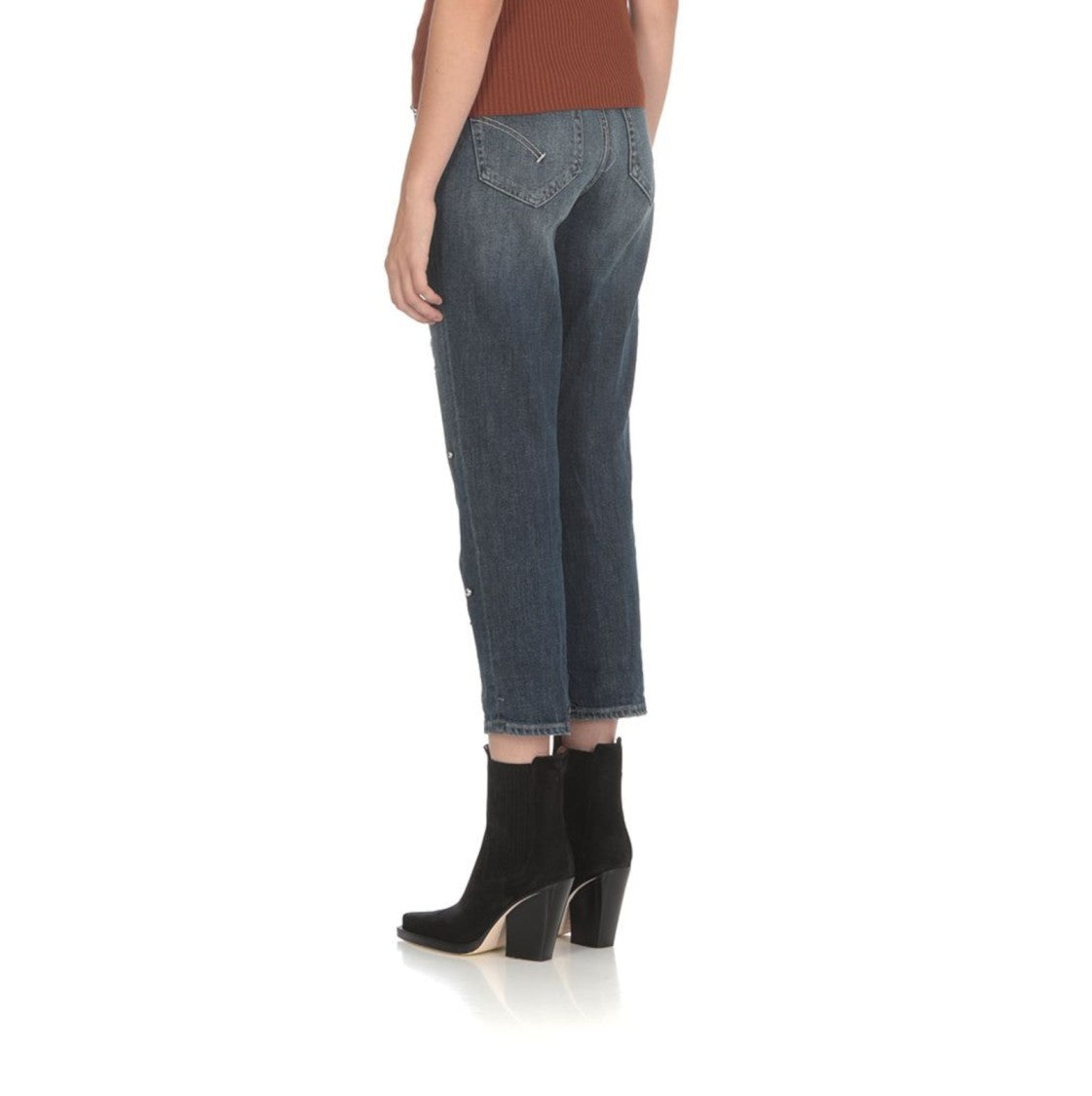 Dondup Mid-Rise Straight-Leg Jeans With Distressed Details