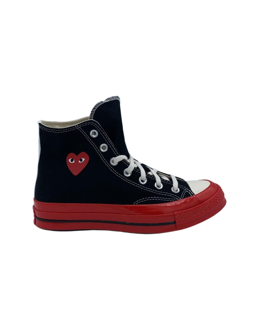 Cdg Play High-Top Sneakers With Red Heart Logo