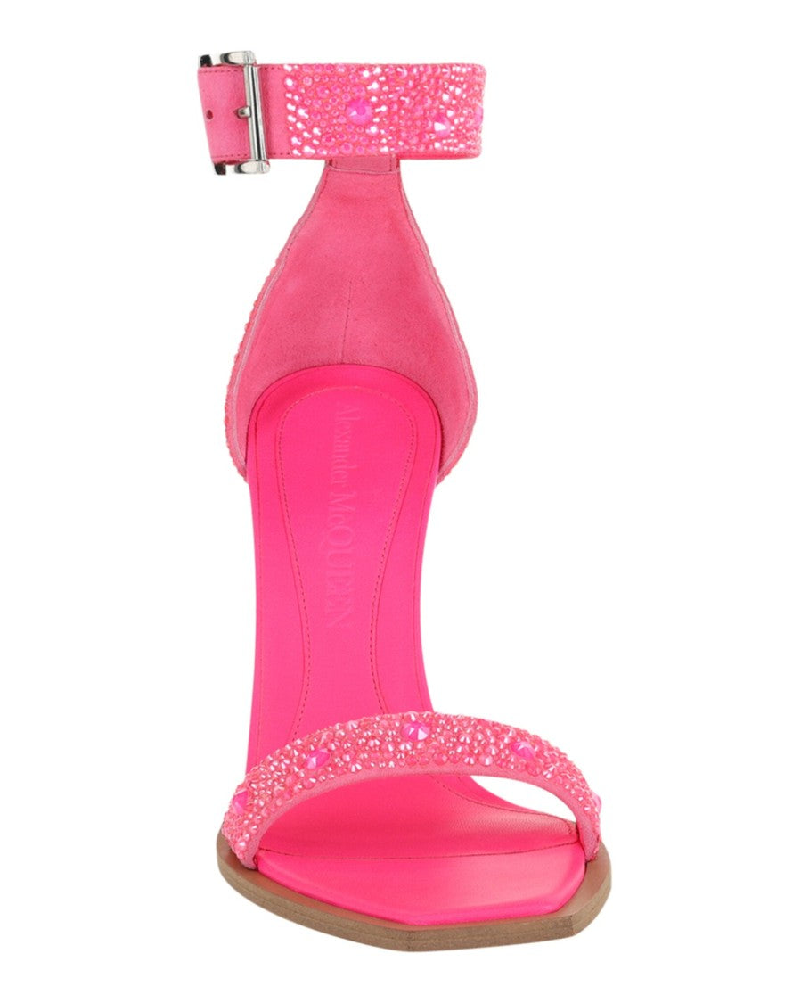 Alexander Mcqueen Crystal Embellished Heel Sandals