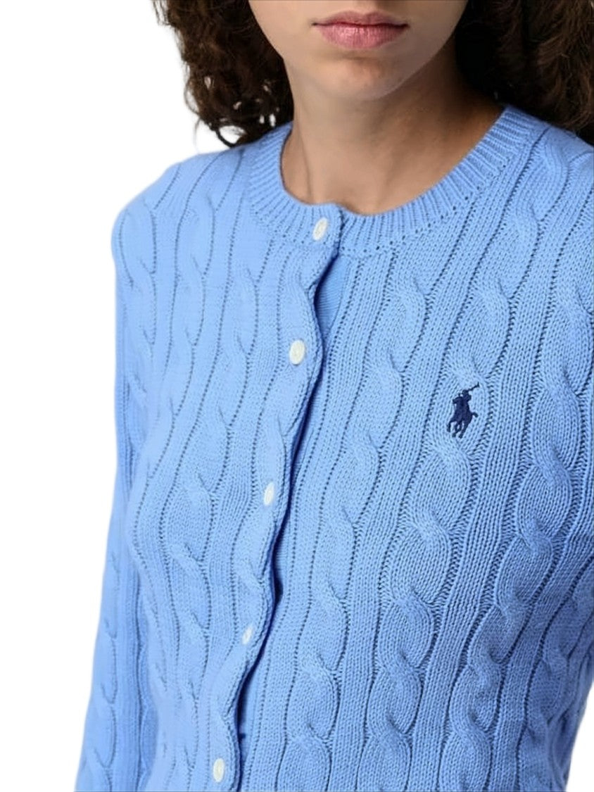 Polo Ralph Lauren Textured Cable Knit Cardigan With Button-Down Front