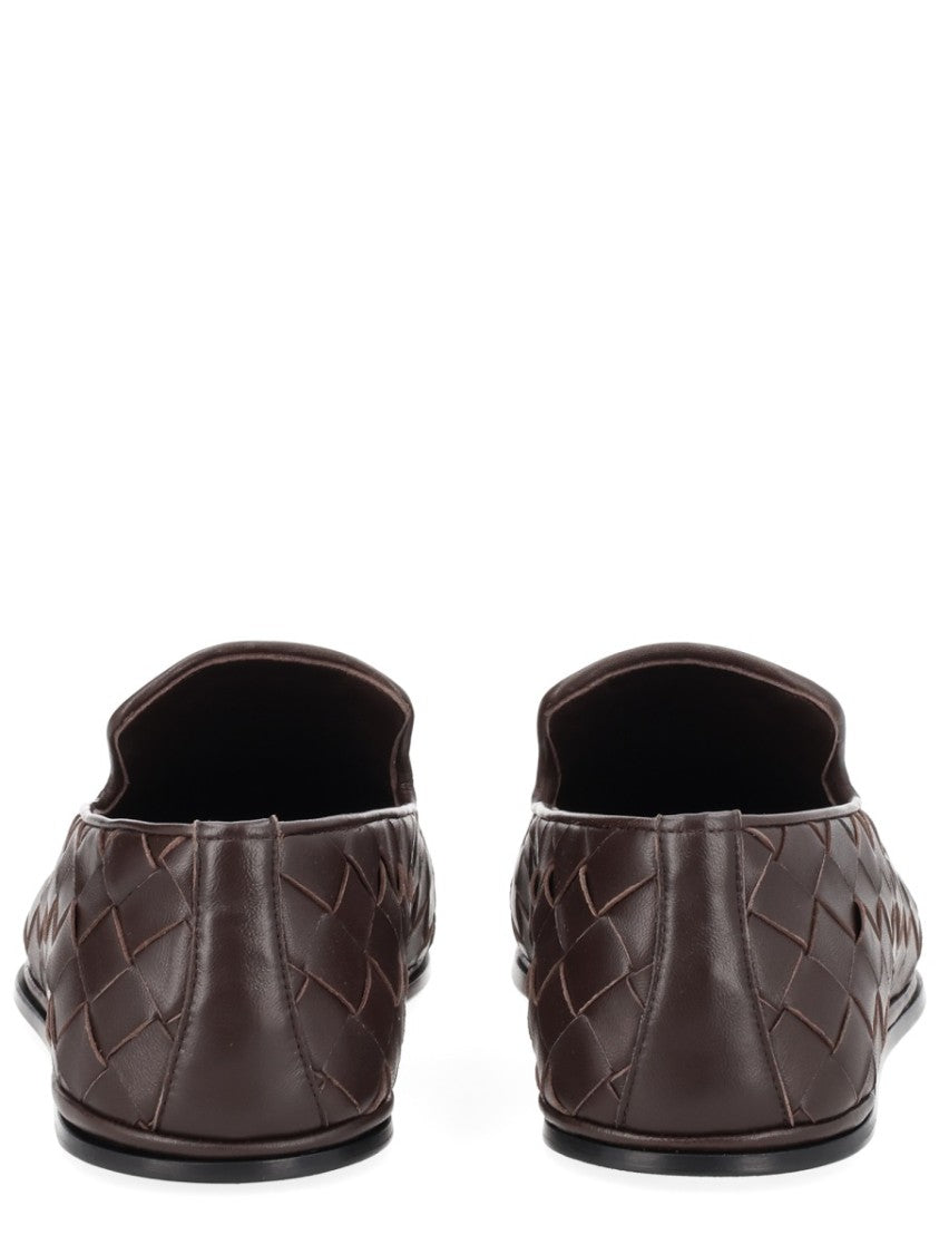 Bottega Veneta Sunday Pointed-Toe Woven Leather Slippers