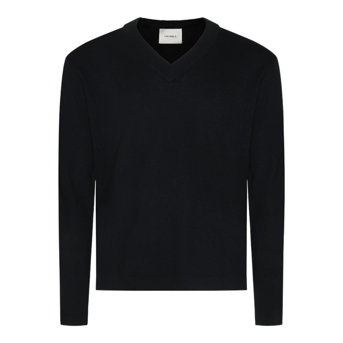 Lisa Yang Minimalist Black V-Neck Sweater
